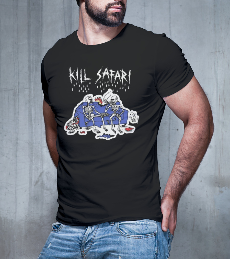 Kill Safari Skeletons Smoking On Couch T-Shirt