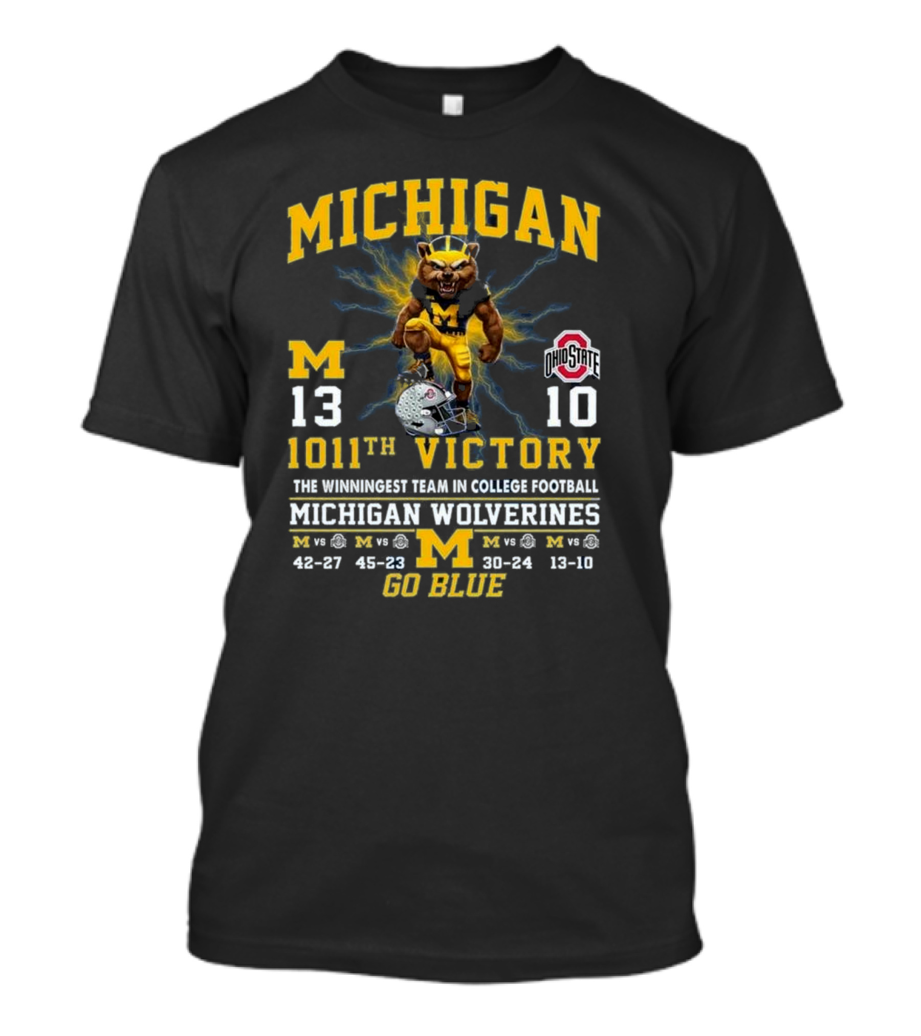 Michigan Wolverines 1011th Victory Over Ohio State The Winningest Team In College Football Go Blue T-Shirt