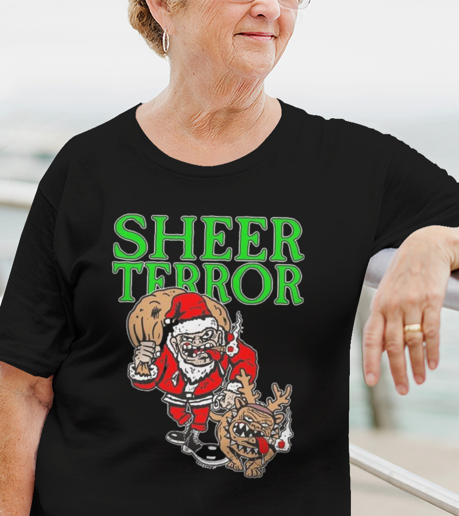 Screw Yule Sheer Terror Santa With Angry Reindeer T-Shirt