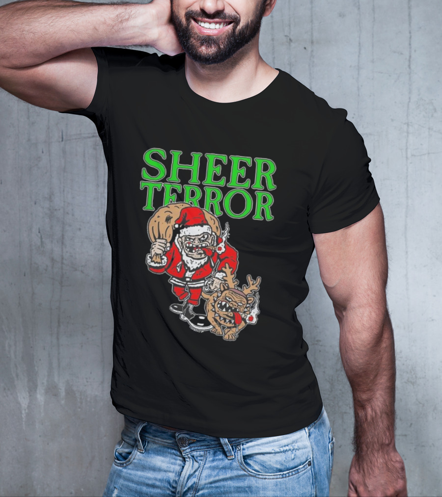 Screw Yule Sheer Terror Santa With Angry Reindeer T-Shirt