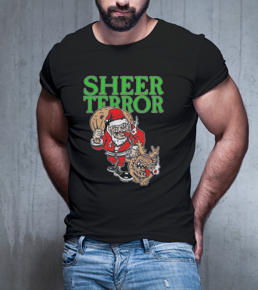 Screw Yule Sheer Terror Santa With Angry Reindeer T-Shirt