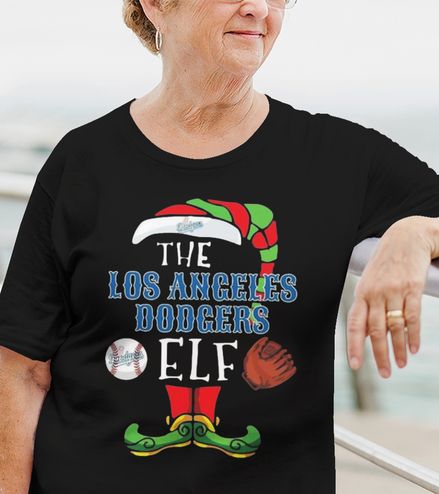 The Los Angeles Dodgers Elf Christmas Baseball T-Shirt