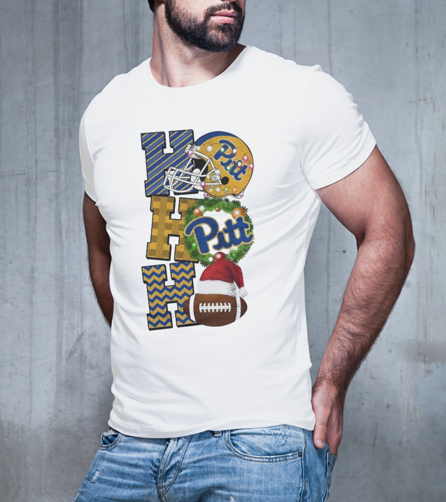 Pitt Christmas Game Day Ho Ho Ho Panthers Football T-Shirt