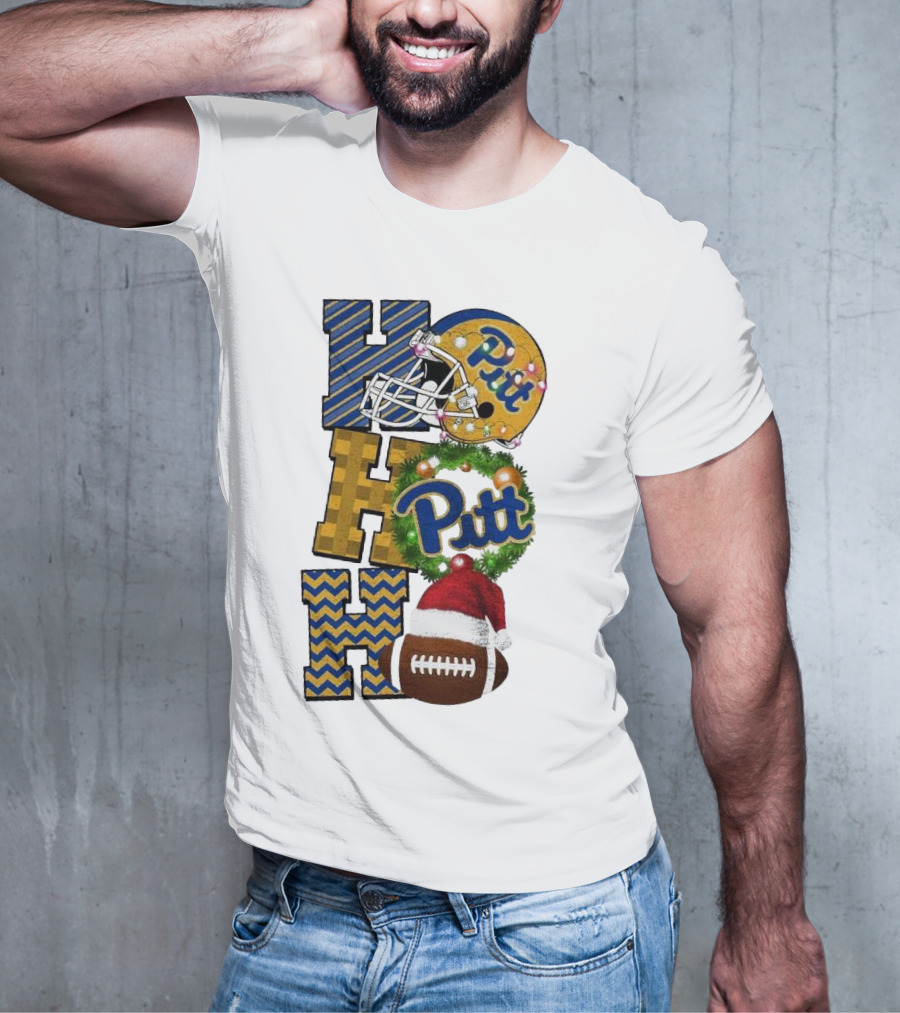Pitt Christmas Game Day Ho Ho Ho Panthers Football T-Shirt