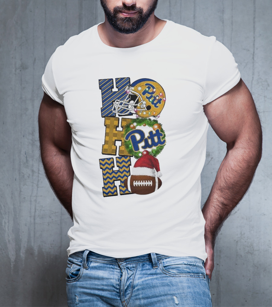 Pitt Christmas Game Day Ho Ho Ho Panthers Football T-Shirt