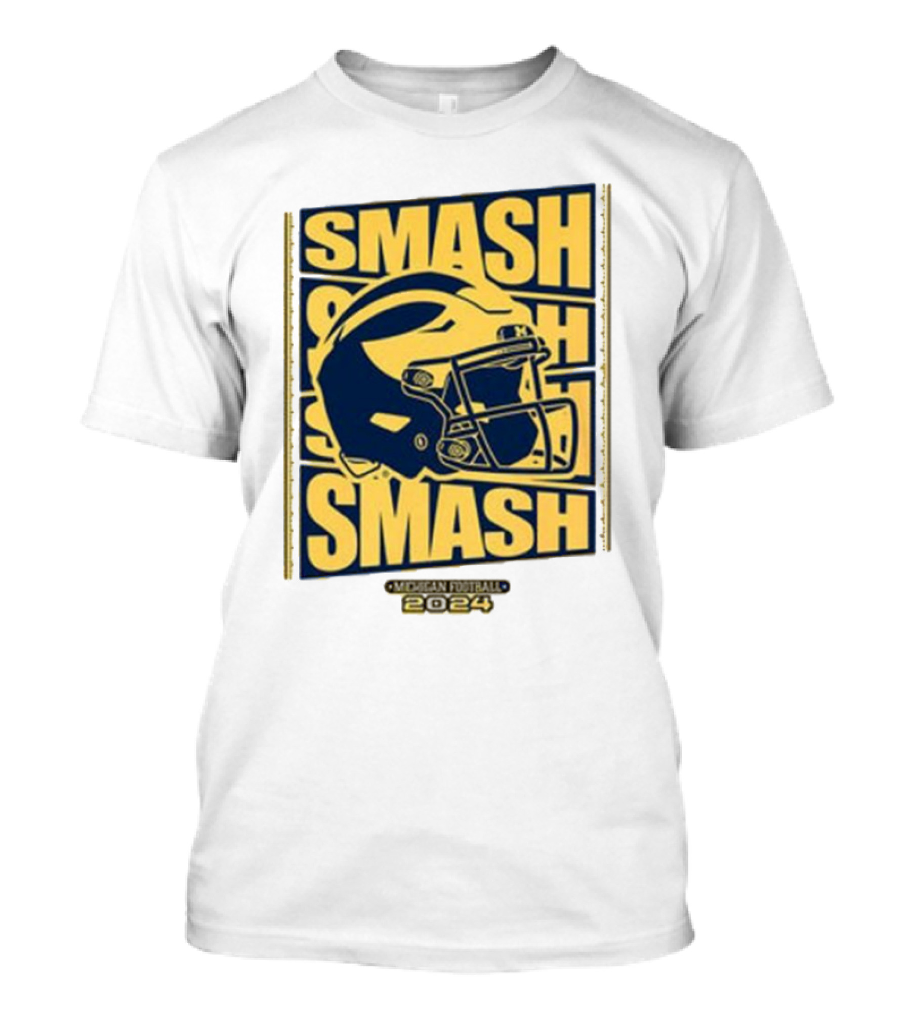 Michigan Football Smash Helmet T-Shirt