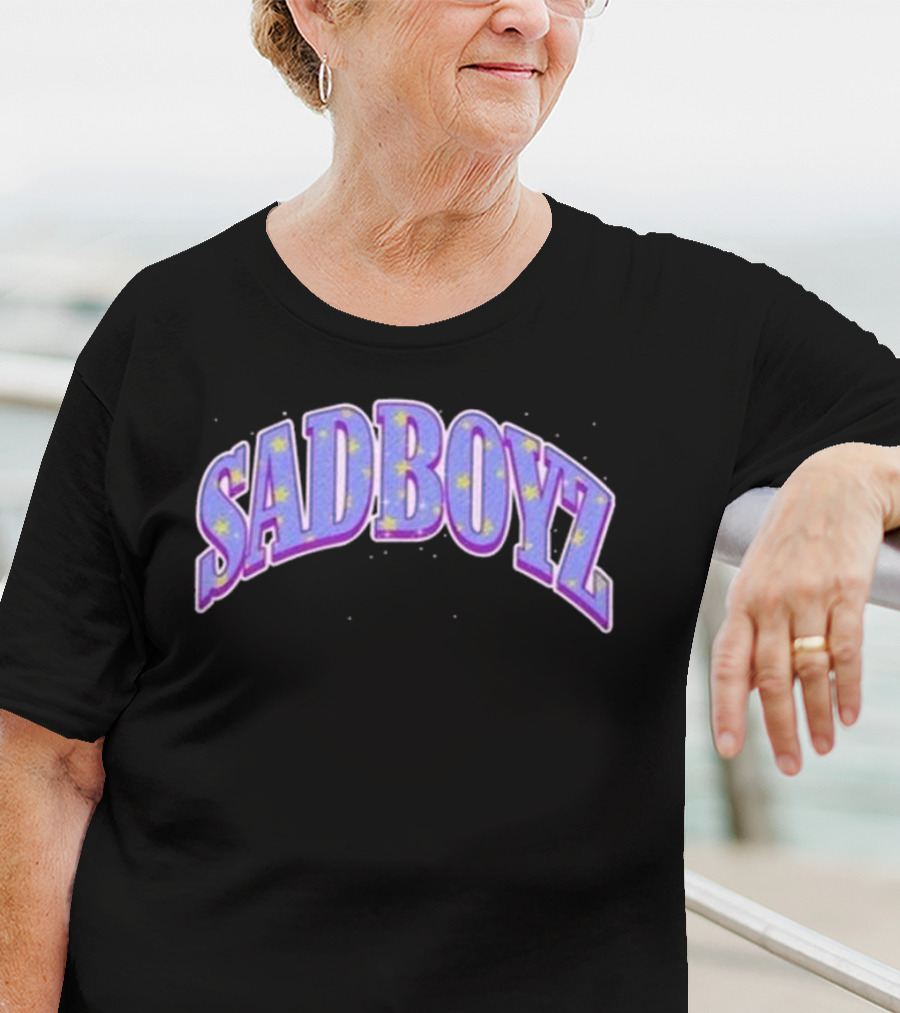 Sad Boyz Purple Rhinestone Star T-Shirt