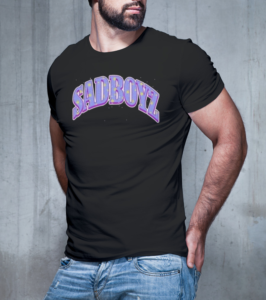 Sad Boyz Purple Rhinestone Star T-Shirt