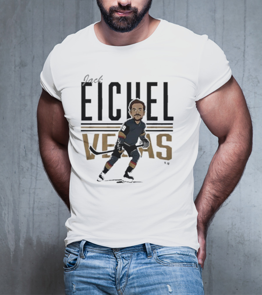 Jack Eichel Vegas Hockey Caricature Eichel Center Ice T-Shirt