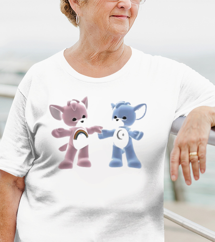 Signed Carebear Rainbow And Moon Duo T-Shirt