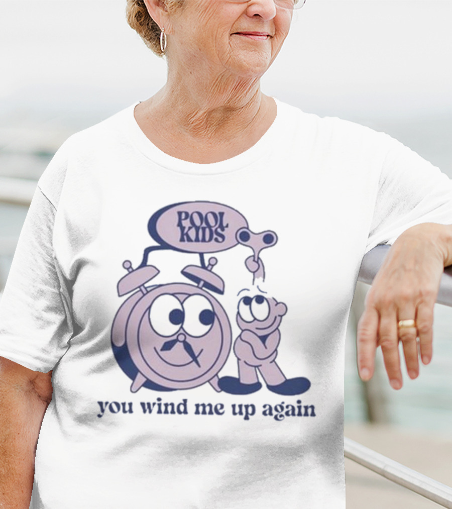 POOK KIDS Cartoon Clock Character You Wind Me Up Again T-Shirt