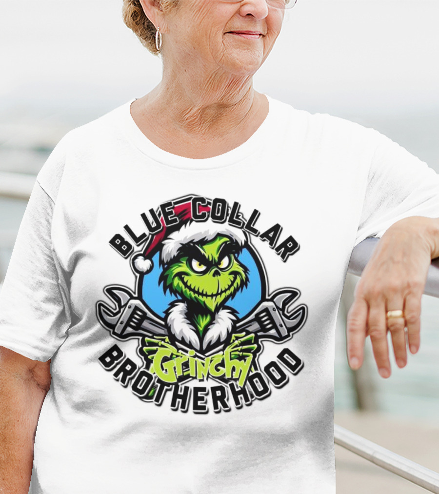 Blue Collar Grinchy Brotherhood Merry Christmas The Grinch T-Shirt