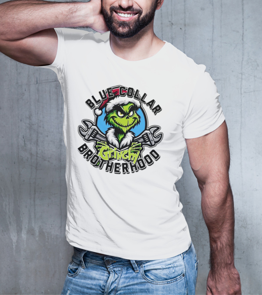 Blue Collar Grinchy Brotherhood Merry Christmas The Grinch T-Shirt