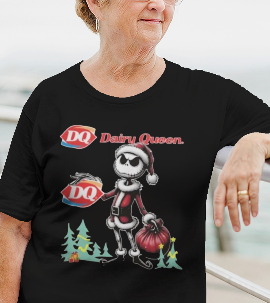 Santa Jack Skellington Dairy Queen Merry Christmas T-Shirt