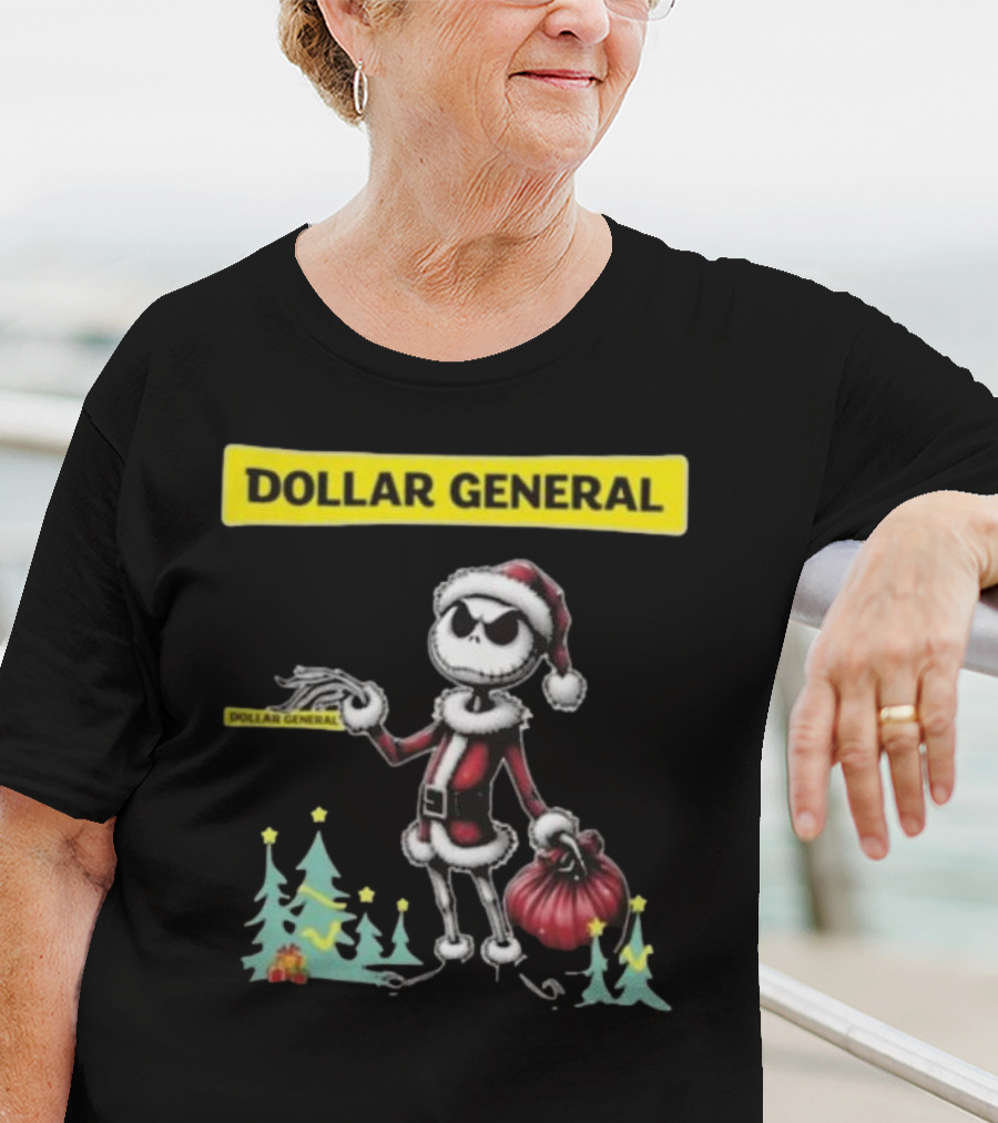 Santa Jack Skellington Dollar General Merry Christmas T-Shirt