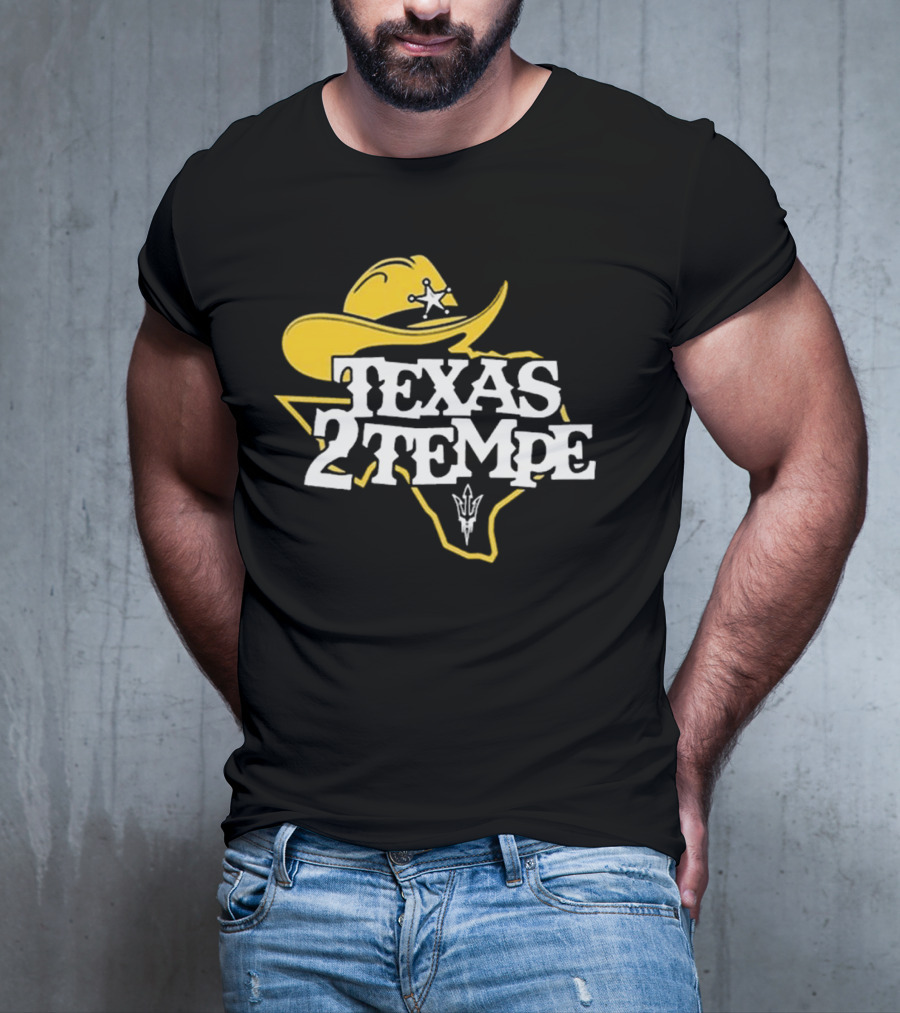 Kenny Dillingham Texas 2 Tempe Cowboy Hat State Outline Pitchfork T-Shirt