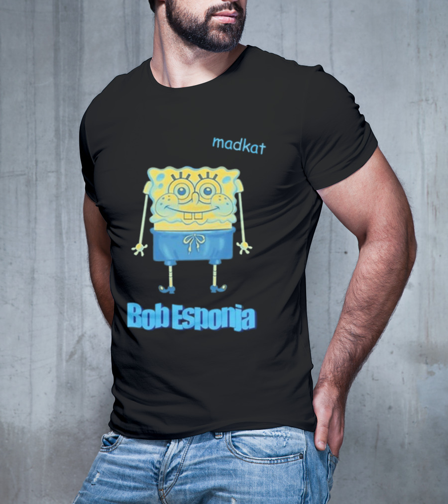 Madkat X Bob Esponja Collaboration Featuring Iconic Sponge Character T-Shirt