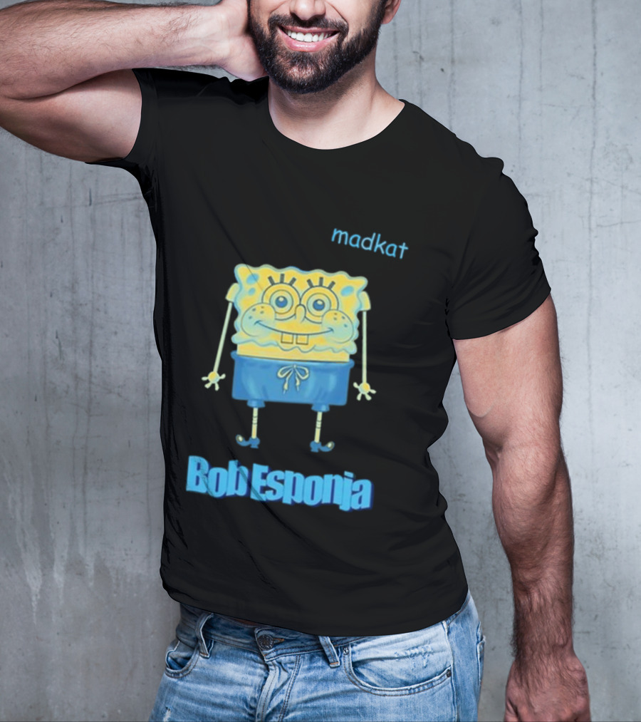 Madkat X Bob Esponja Collaboration Featuring Iconic Sponge Character T-Shirt