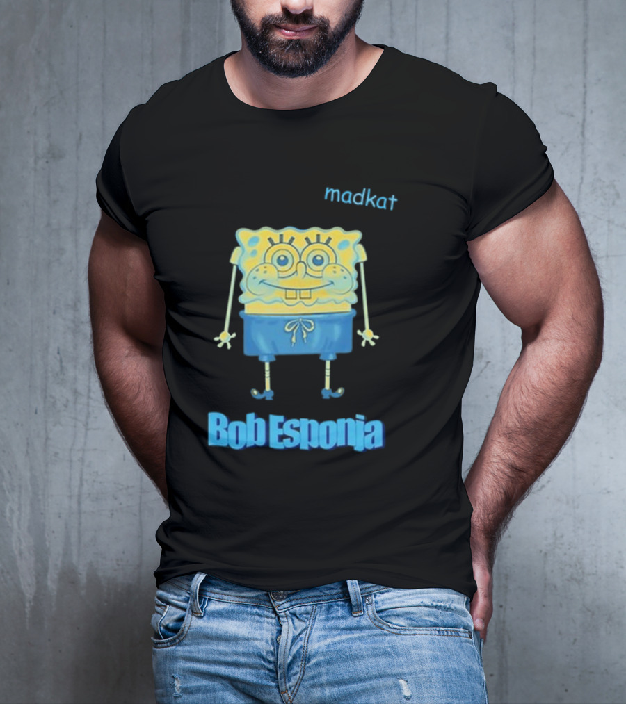 Madkat X Bob Esponja Collaboration Featuring Iconic Sponge Character T-Shirt