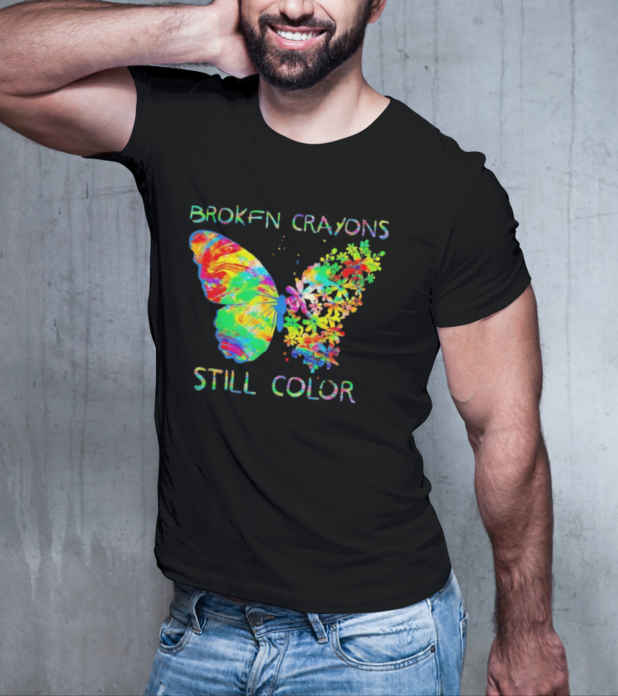 BROKEN CRAYONS STILL COLOR BUTTERFLY T-Shirt