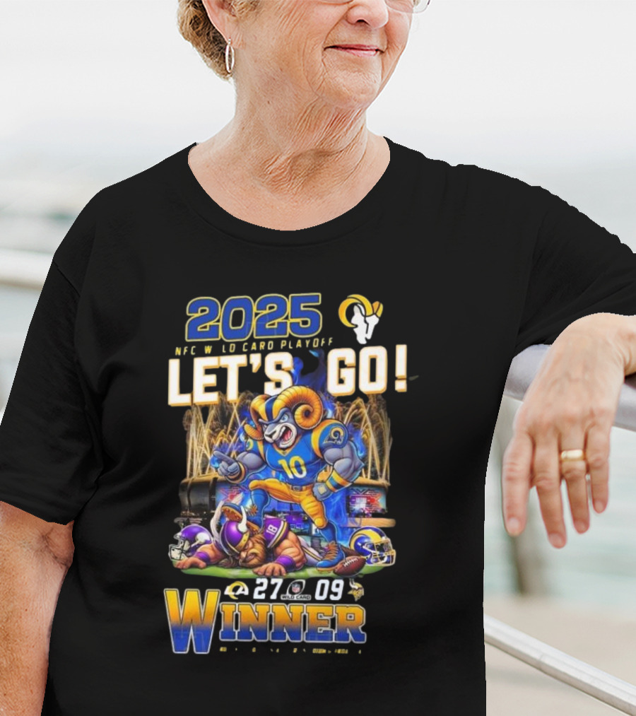 2025 NFC Wild Card Playoff Let’s Go Los Angeles Rams Winner 27-09 T-Shirt