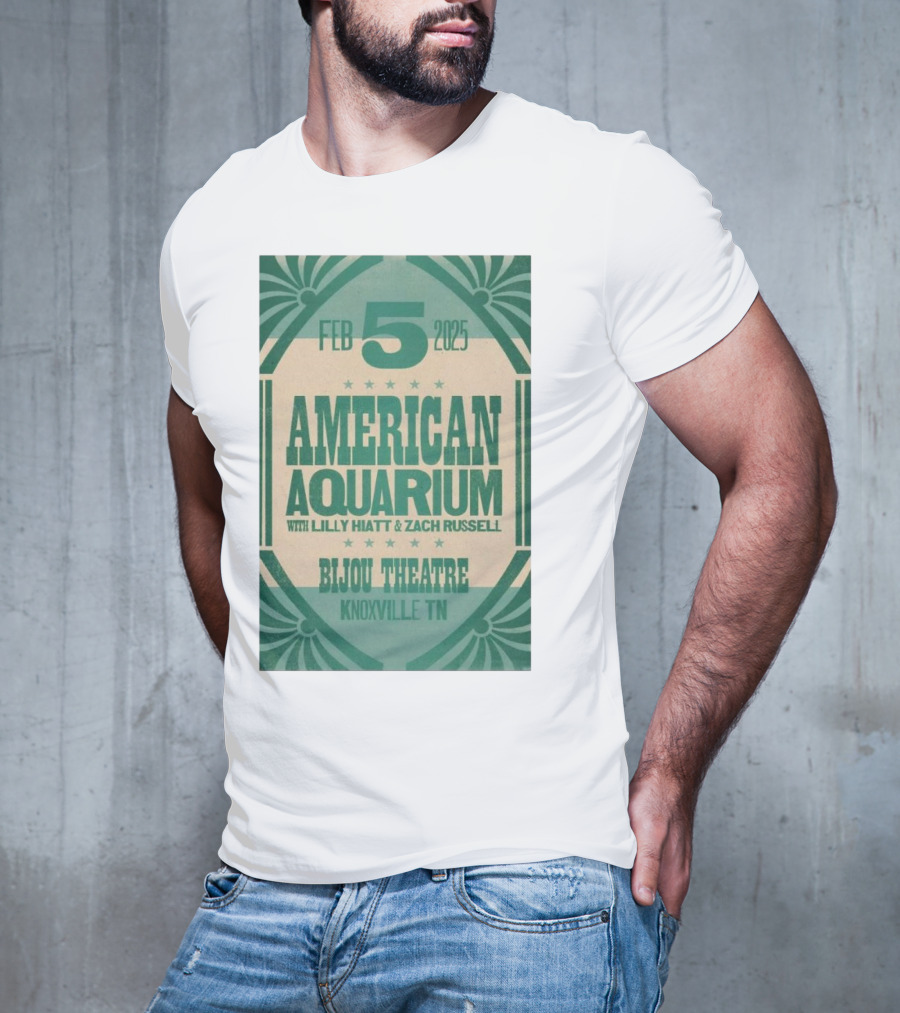 American Aquarium With Lilly Hiatt And Zach Russell Feb 5 2025 Bijou Theatre Knoxville TN T-Shirt