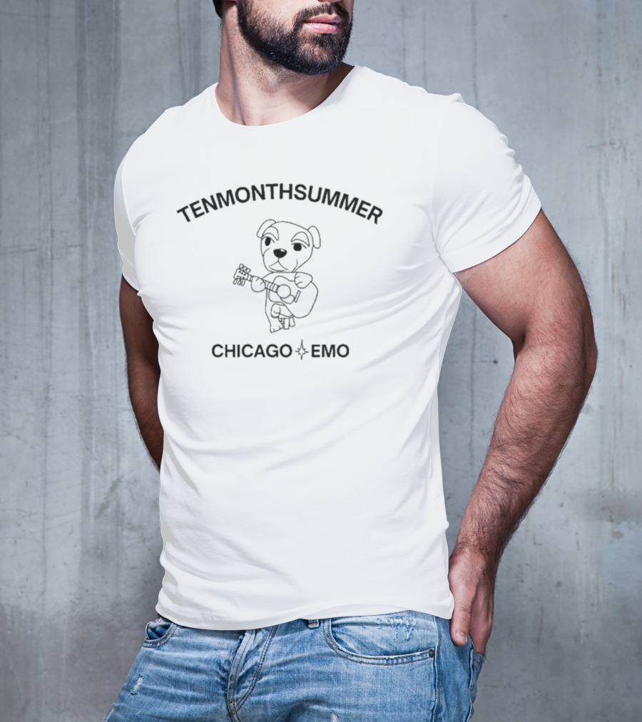 Tenmonthsummer Chicago Emo Guitar Dog T-Shirt