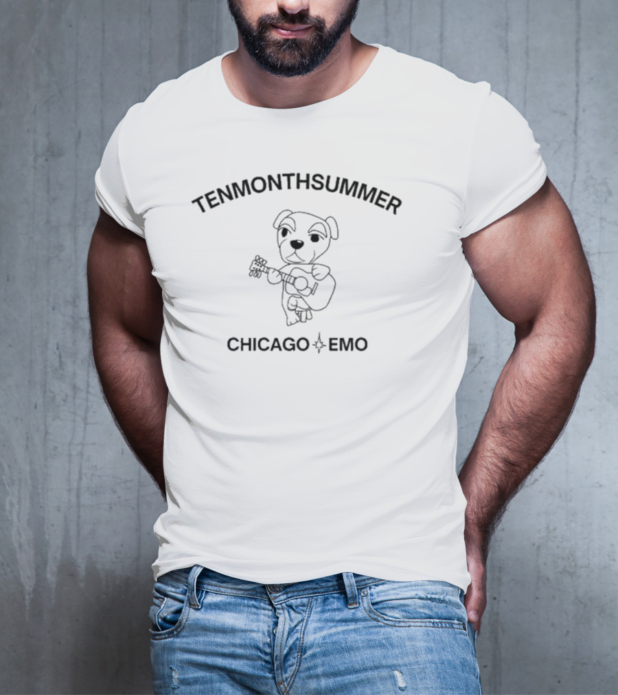 Tenmonthsummer Chicago Emo Guitar Dog T-Shirt