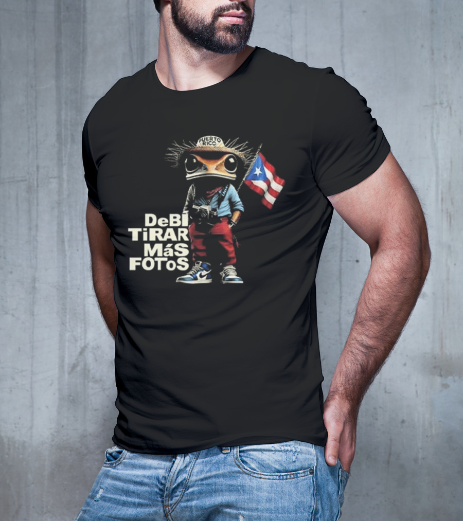 DeBi TiRAR Más FoTOs Puerto Rico Flag Frog Character Shoes T-Shirt