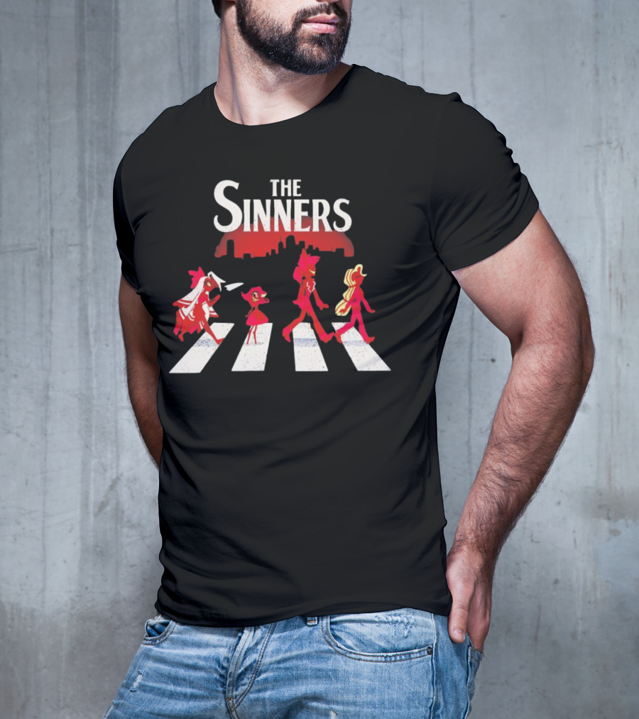 Hazbin Hotel The Sinners Abbey Road Characters Crossing T-Shirt