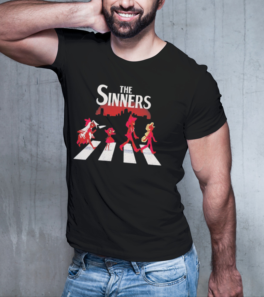 Hazbin Hotel The Sinners Abbey Road Characters Crossing T-Shirt