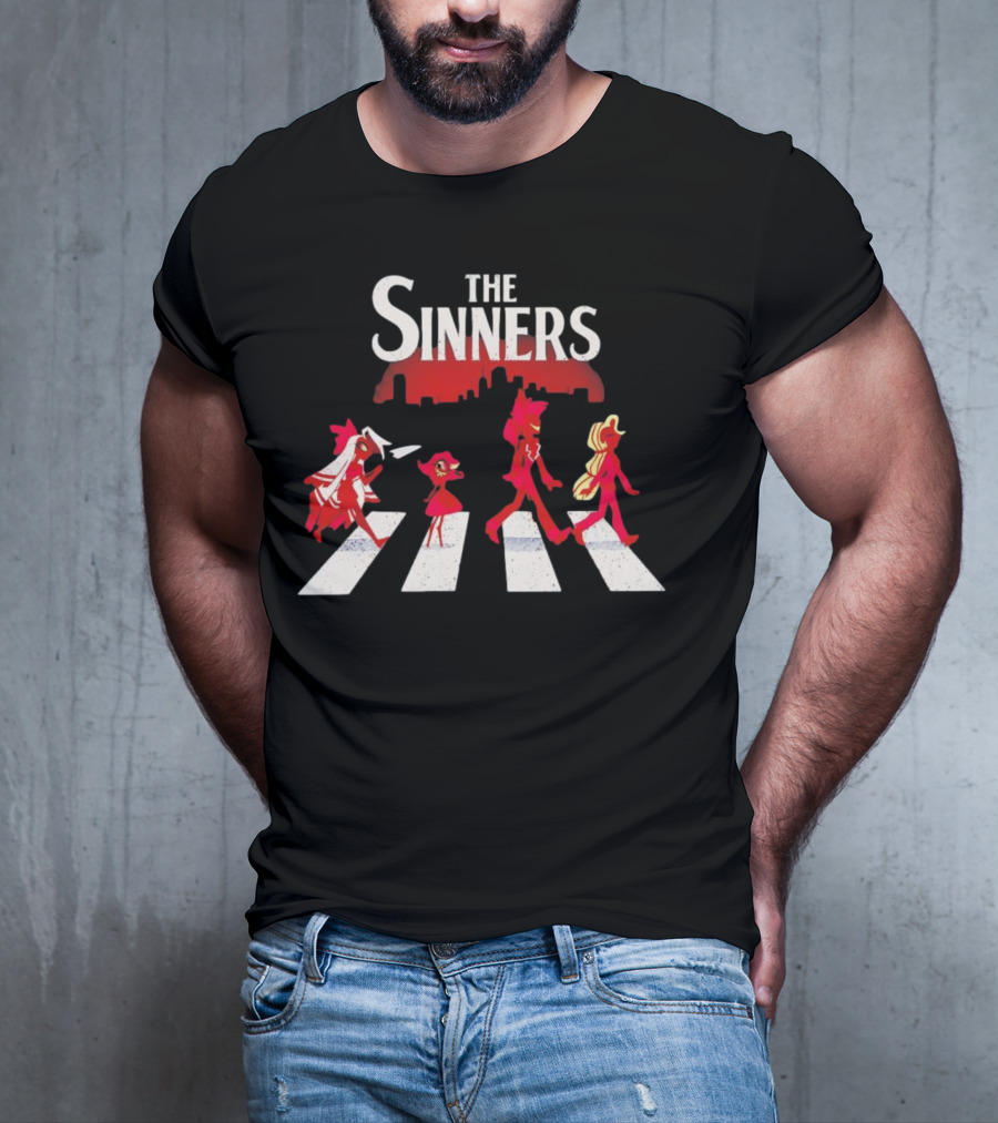 Hazbin Hotel The Sinners Abbey Road Characters Crossing T-Shirt