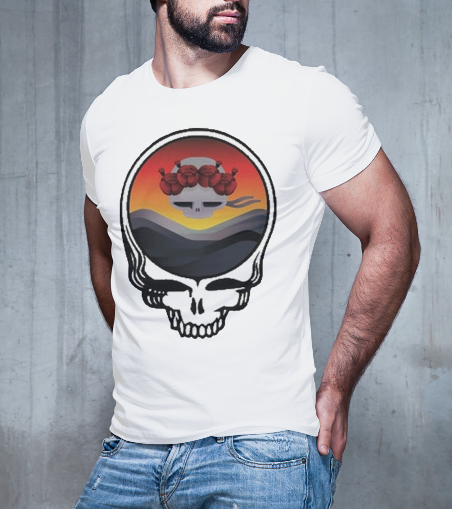 Grateful Dead The Ridge Skull Sunset With Roses T-Shirt