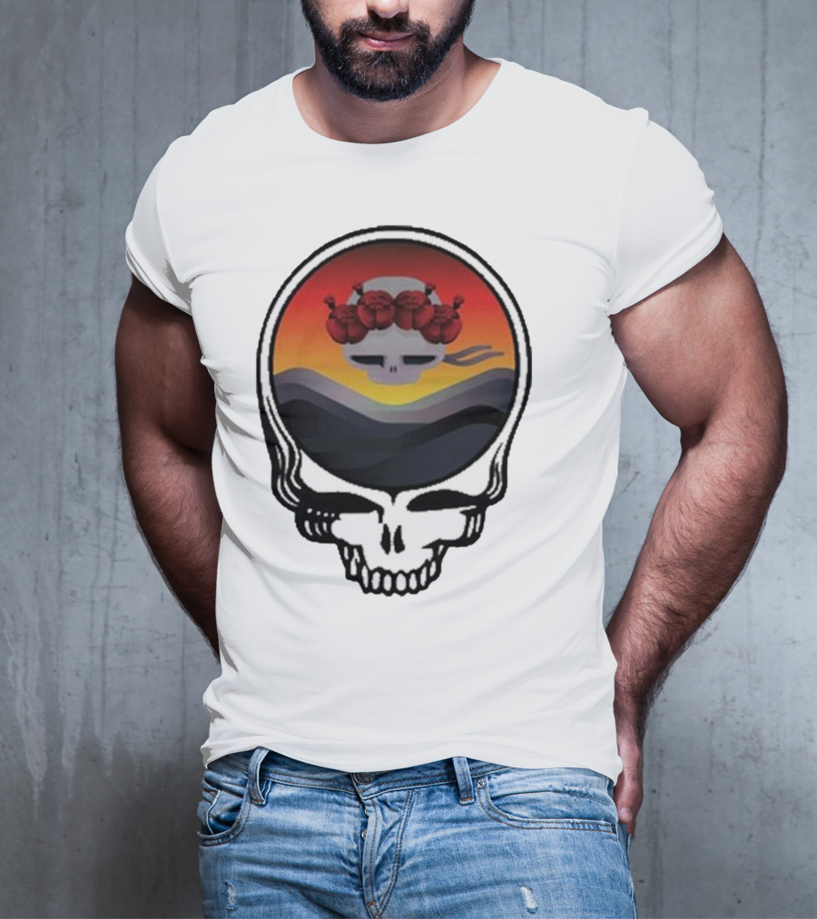 Grateful Dead The Ridge Skull Sunset With Roses T-Shirt