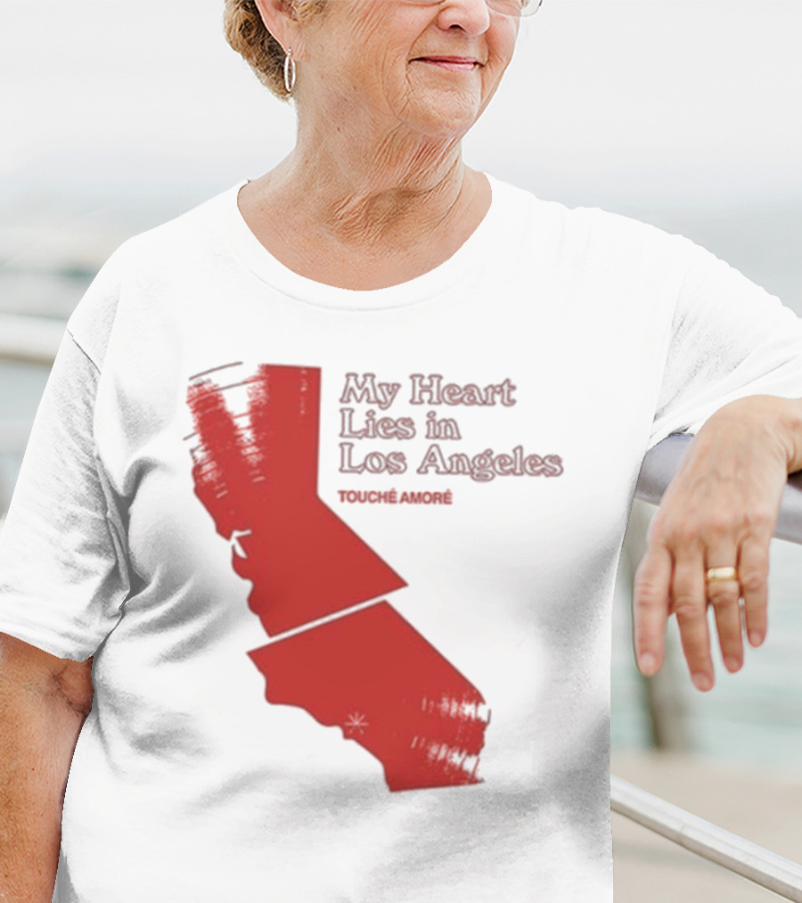 Touché Amoré My Heart Lies In Los Angeles California Map Red T-Shirt