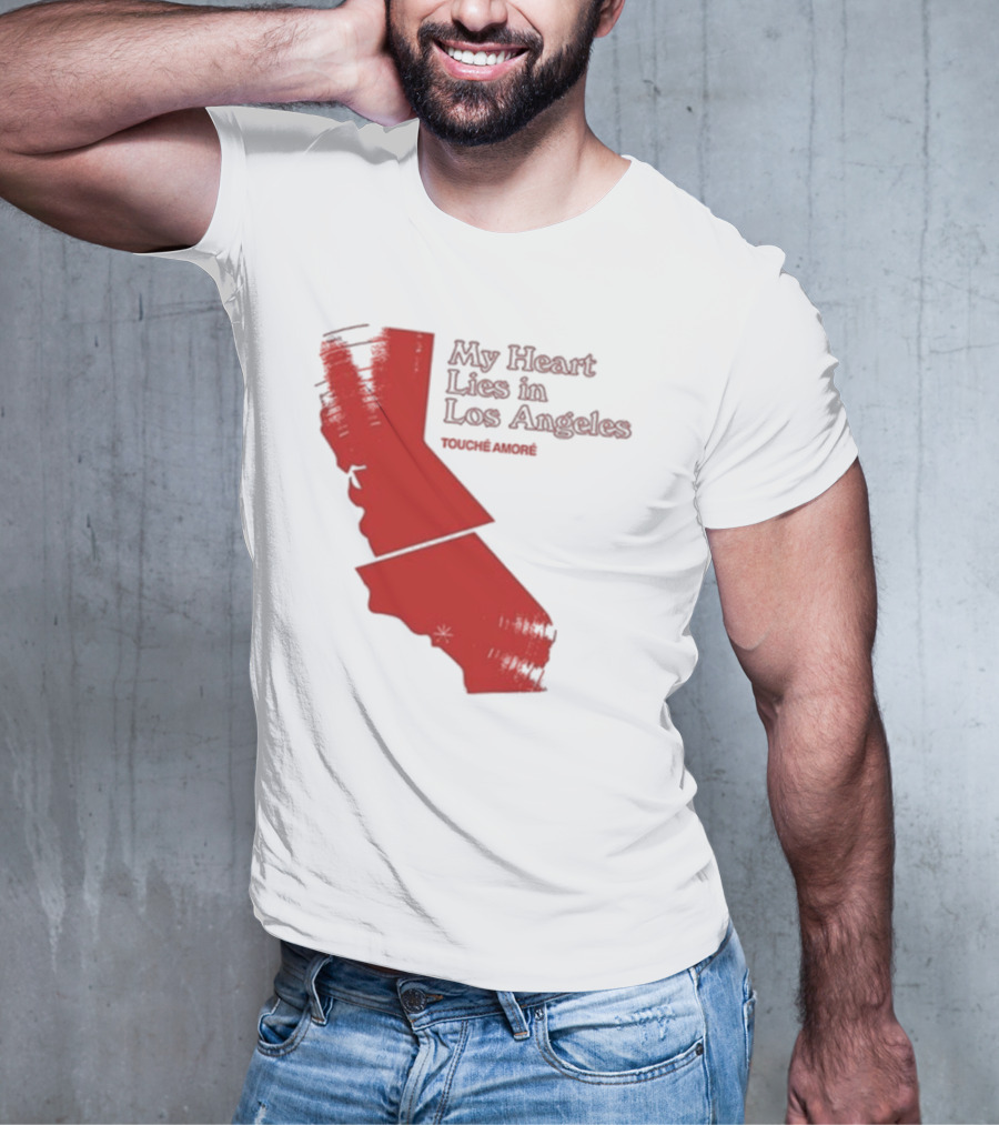 Touché Amoré My Heart Lies In Los Angeles California Map Red T-Shirt