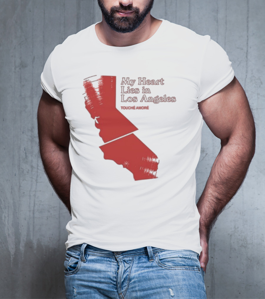 Touché Amoré My Heart Lies In Los Angeles California Map Red T-Shirt