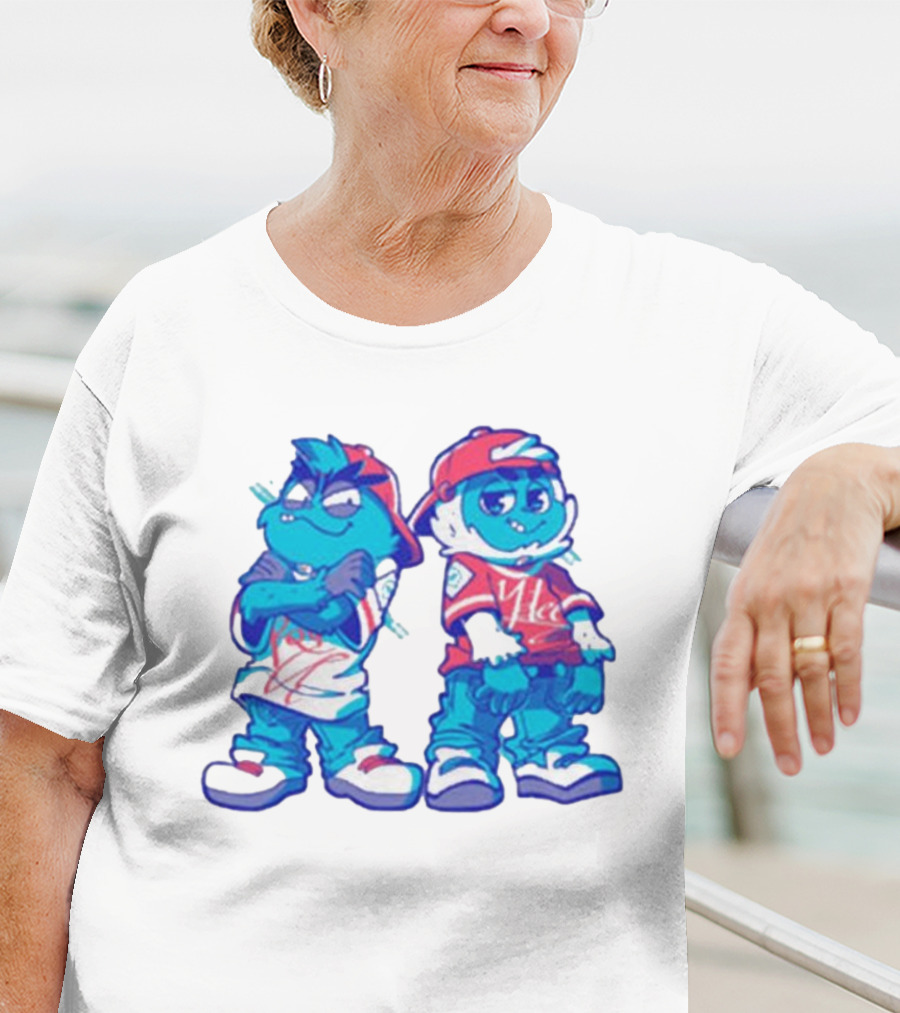 2 Kewl 4 School April Fools 2025 Hip-Hop Cartoon Characters In Red And White Outfits T-Shirt