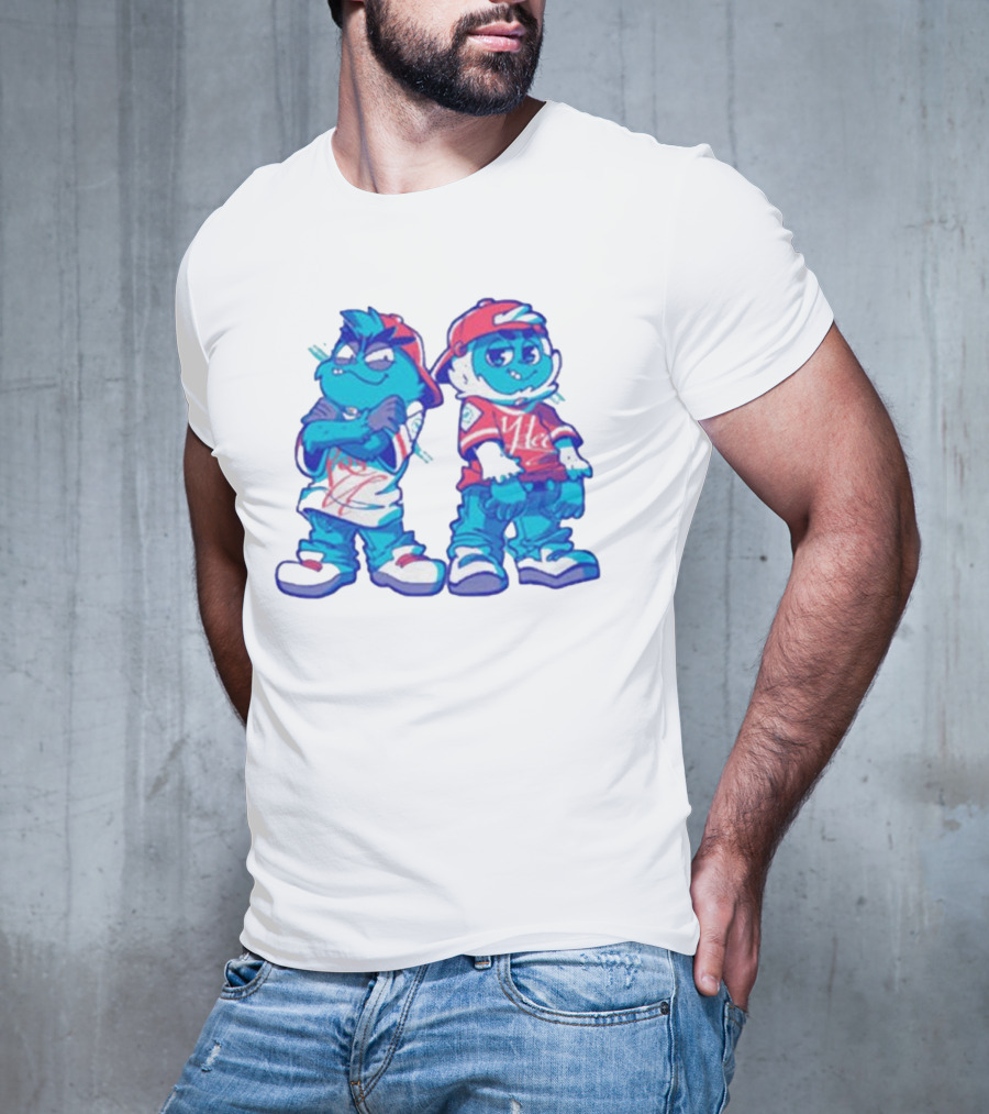 2 Kewl 4 School April Fools 2025 Hip-Hop Cartoon Characters In Red And White Outfits T-Shirt