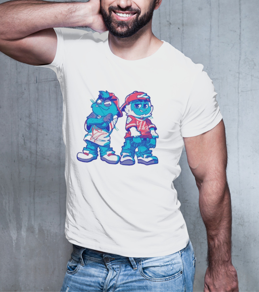 2 Kewl 4 School April Fools 2025 Hip-Hop Cartoon Characters In Red And White Outfits T-Shirt