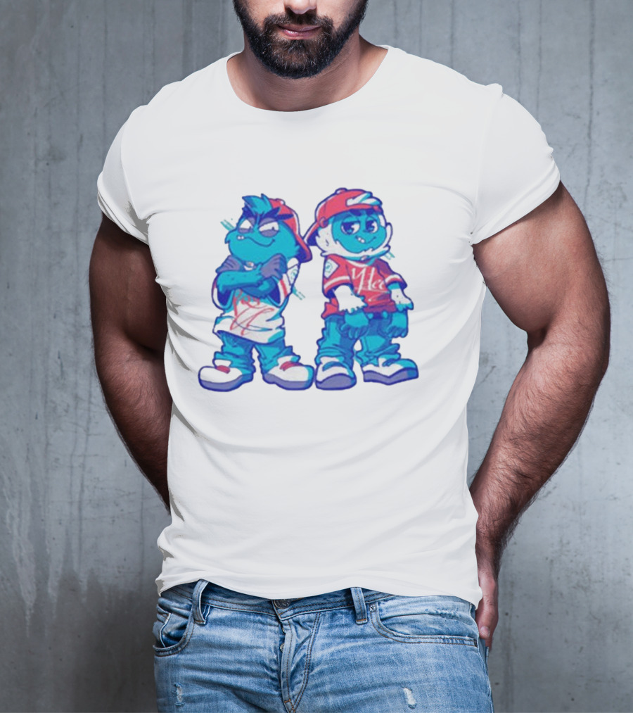 2 Kewl 4 School April Fools 2025 Hip-Hop Cartoon Characters In Red And White Outfits T-Shirt