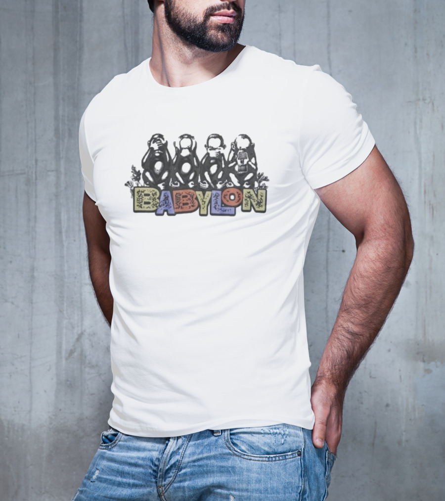 Babylon Monkeys With Engraved Figures And Bold Colors T-Shirt
