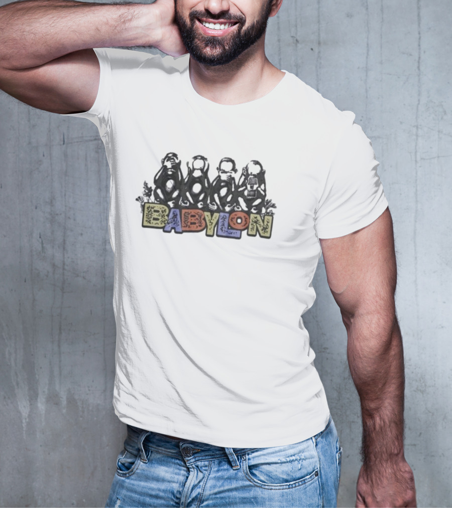 Babylon Monkeys With Engraved Figures And Bold Colors T-Shirt