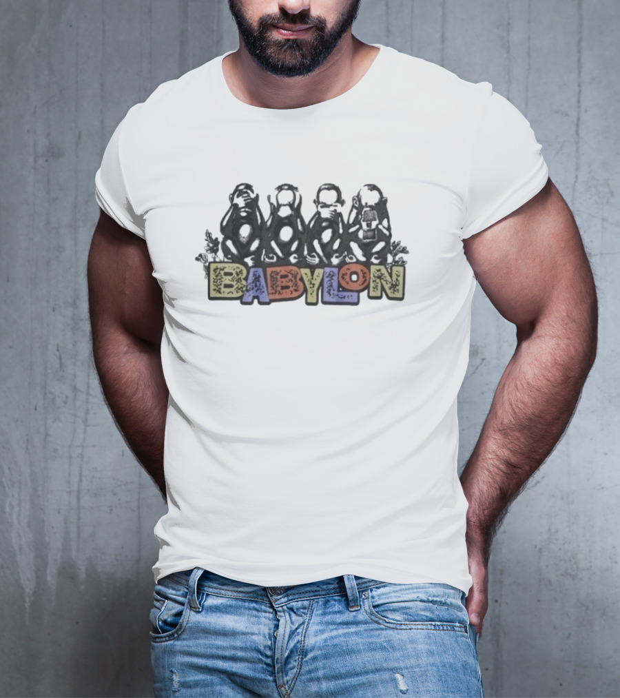 Babylon Monkeys With Engraved Figures And Bold Colors T-Shirt