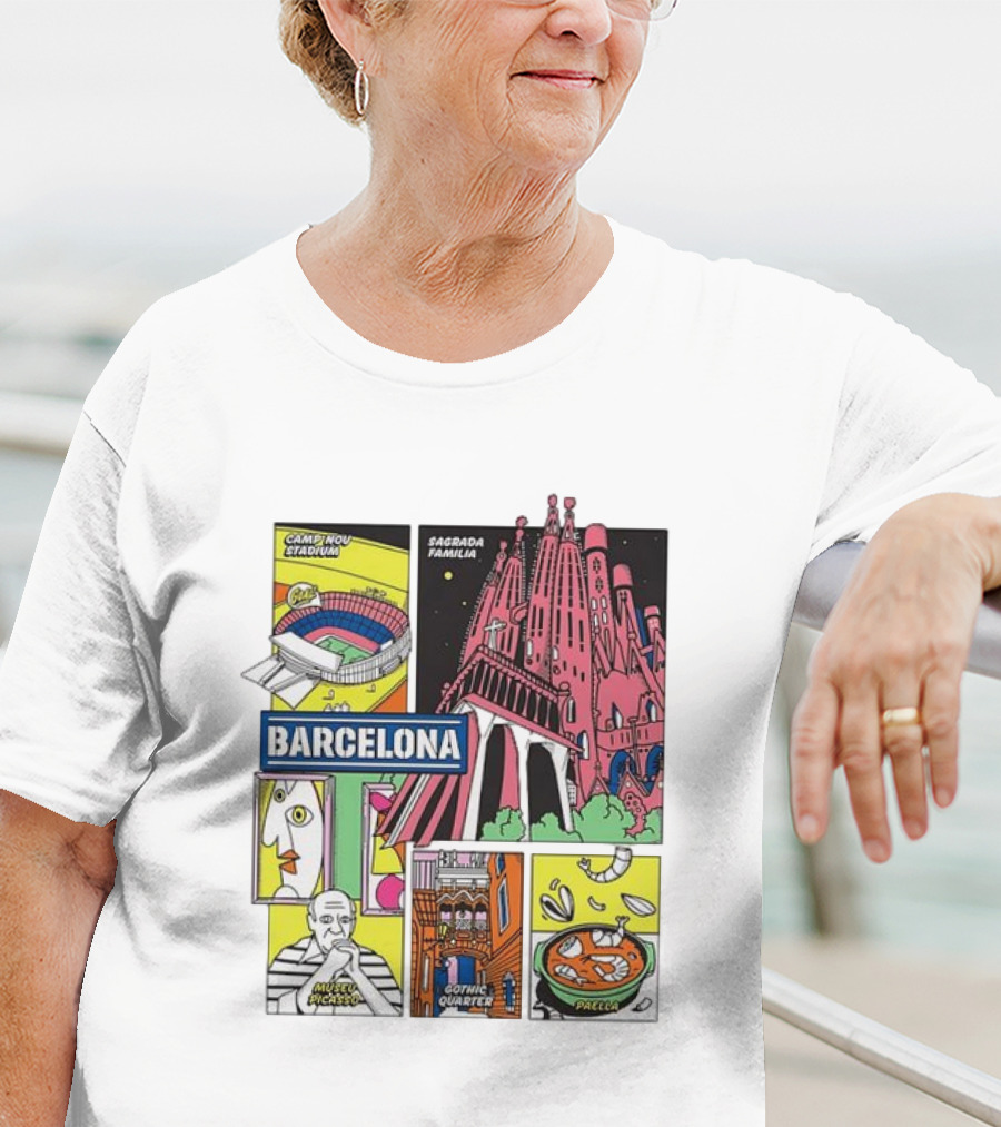 Barcelona Sagrada Familia Camp Nou Museu Picasso Gothic Quarter Paella T-Shirt