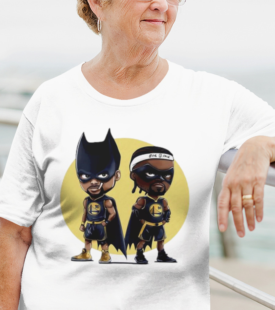 Batman And Robin Chibi Warriors 30 And Headband Duo Big Face T-Shirt