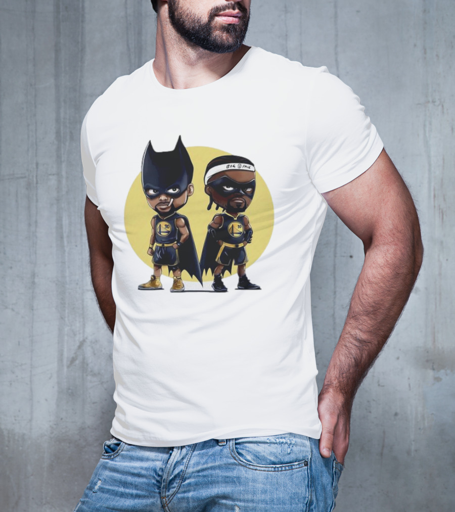 Batman And Robin Chibi Warriors 30 And Headband Duo Big Face T-Shirt