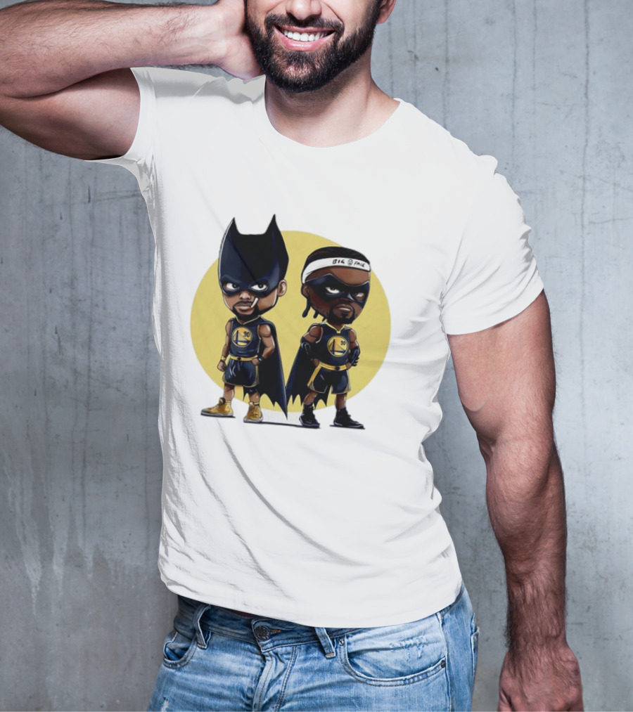 Batman And Robin Chibi Warriors 30 And Headband Duo Big Face T-Shirt