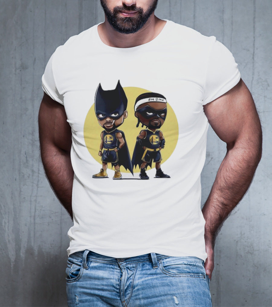 Batman And Robin Chibi Warriors 30 And Headband Duo Big Face T-Shirt