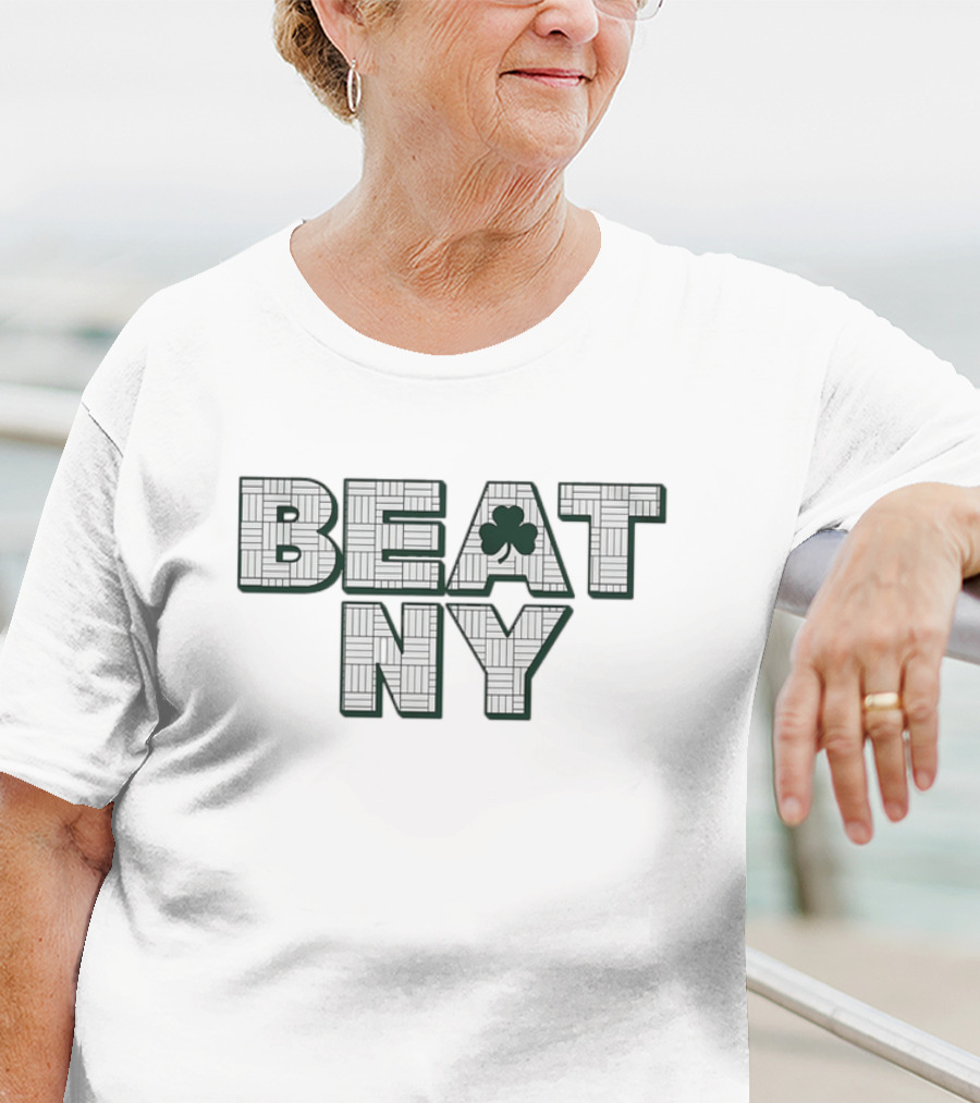 Beat NY Basketball Cloverleaf Pattern T-Shirt